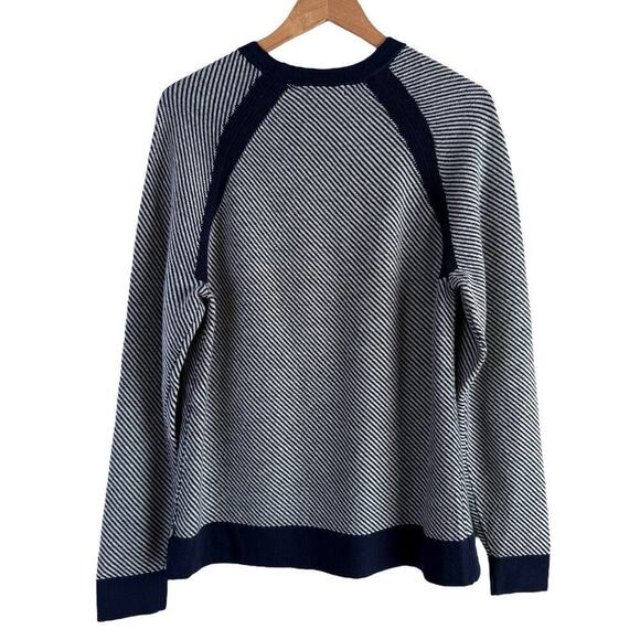 Toad & Co Strahlhorn Lambswool Crewneck Sweater in Navy Stripes, Size Small - Picture 8 of 10